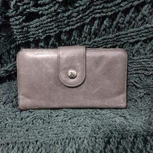 HOBO Danette Gray Leather Wallet
